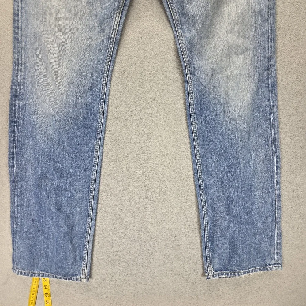 Diesel Jeans Mens 32x34 Blue Larkee Regular Straight Button Fly Made Italy 008XR